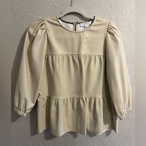 Pleather 3/4 length sleeve top